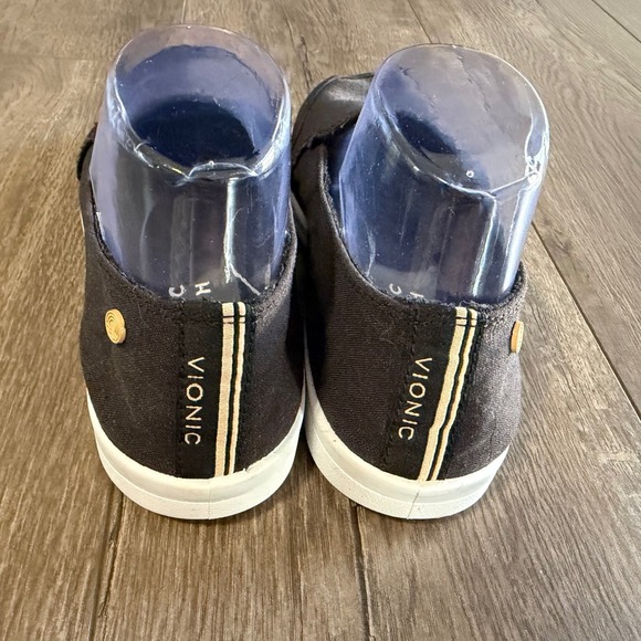 Vionic Beach Manzanita Black Canvas Slip On Sneakers Womens 7.5 Wide Orthopedic - Picture 4 of 7